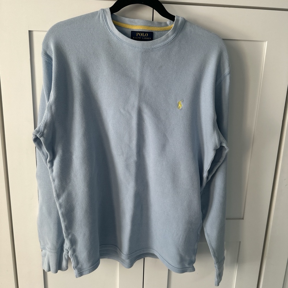 Polo by Ralph Lauren Light Blue Crewneck Sweater with Yellow Pony